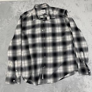 American Eagle Seriously Soft Flannel XL Black/White Plaid 100% Cotton